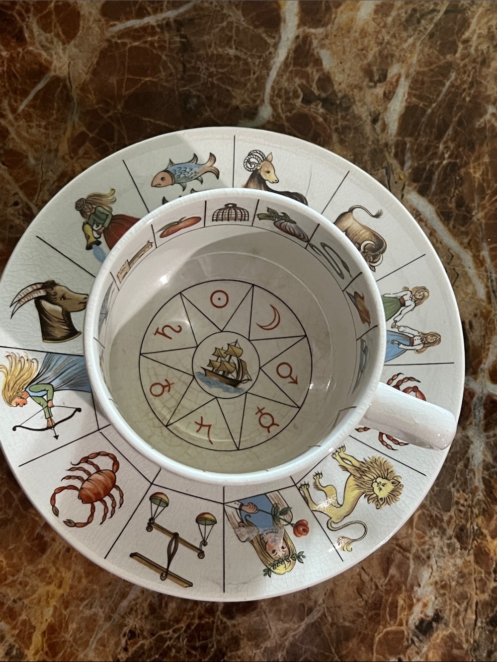 Vintage THE TALTOS Fortune Telling Tea Cup w/saucer - Picture 7 of 12